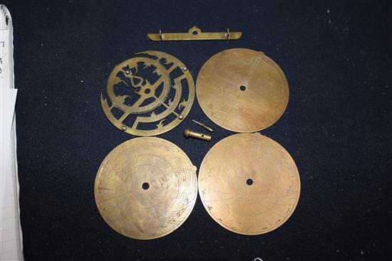 An Islamic brass astrolabe